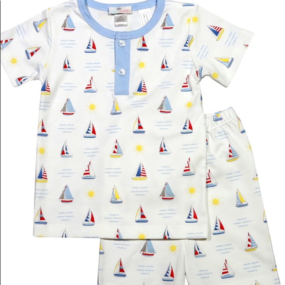 NWT Baby Loren Pima cotton sailboat pj set